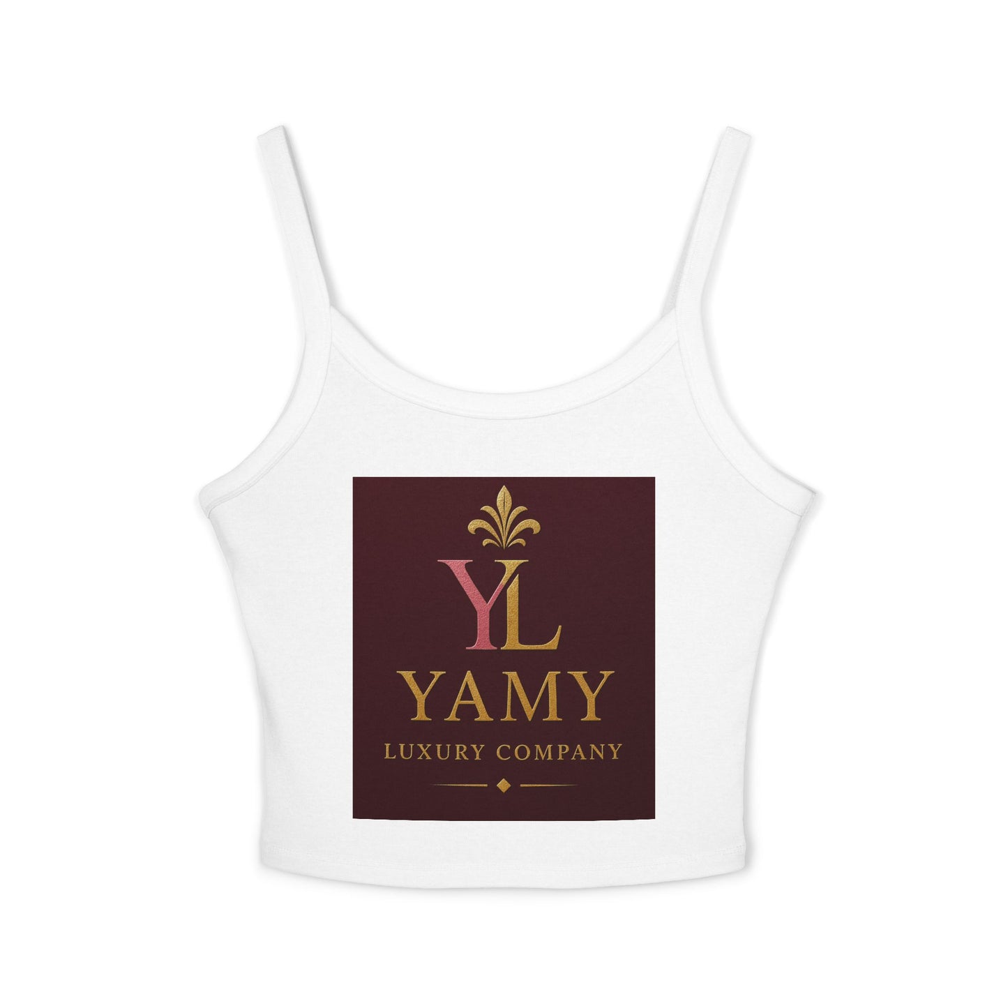 Chic Women's Spaghetti Strap Tank Top with YL YAMY Design - Summer Style, Festival Outfit, Casual Wear, Vacation Top, Everyday Essential
