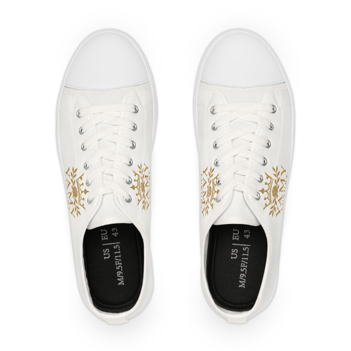 Men's Low Top Sneakers with Gold Snowflake Design - Stylish & Casual Footwear for Winter