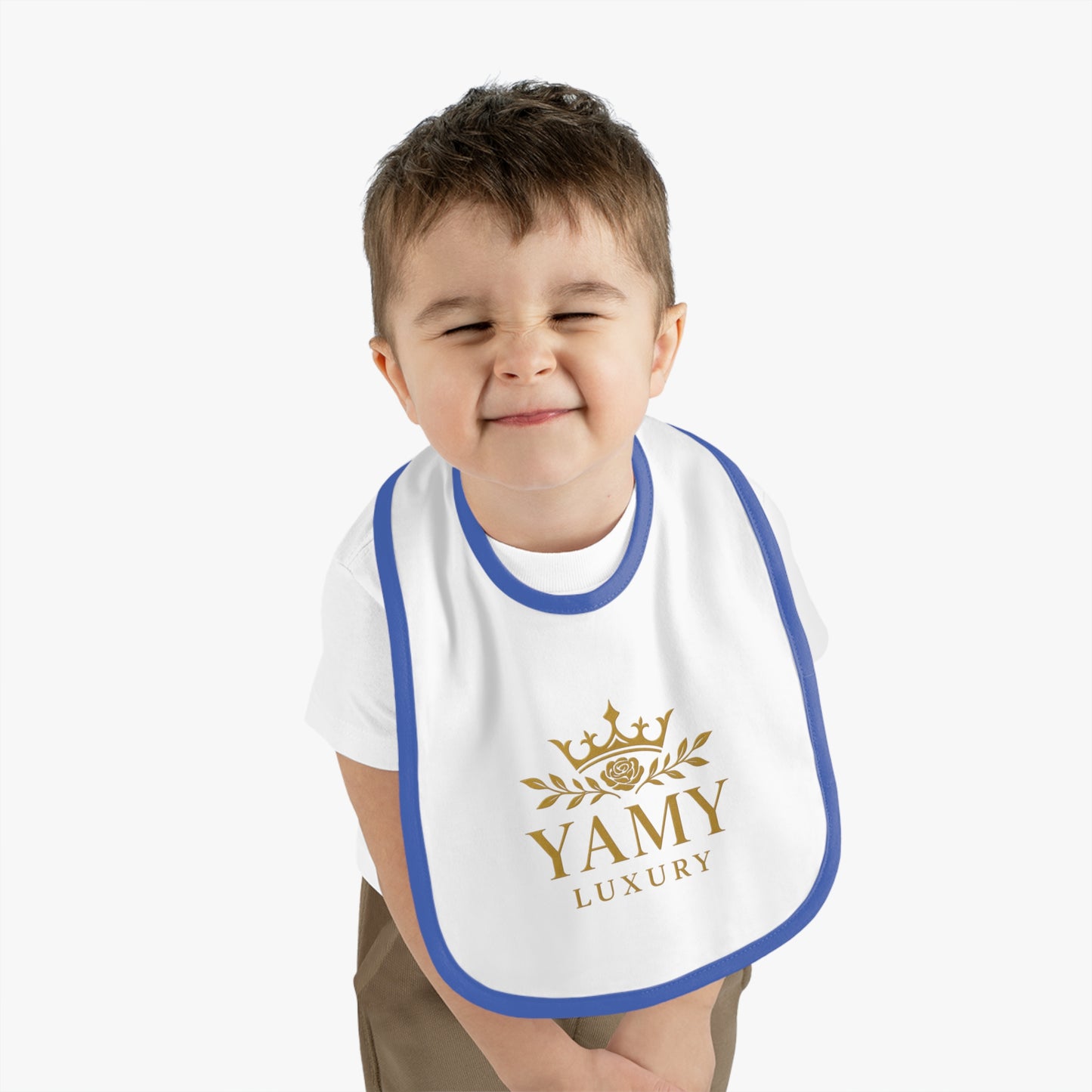 Luxury Baby Bib with Contrast Trim - YAMY Design