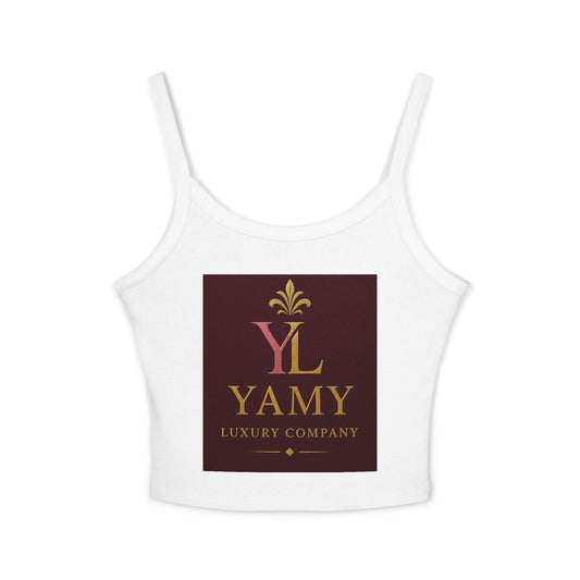 Chic Women's Spaghetti Strap Tank Top with YL YAMY Design - Summer Style, Festival Outfit, Casual Wear, Vacation Top, Everyday Essential
