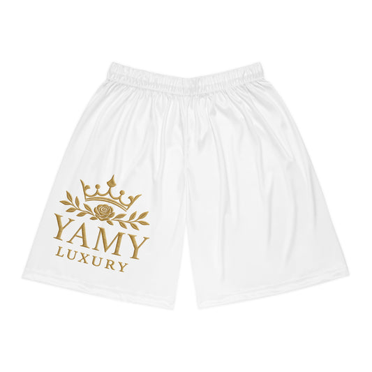 Luxury Basketball Shorts with Gold YAMY Design - Comfort & Style for Athletes