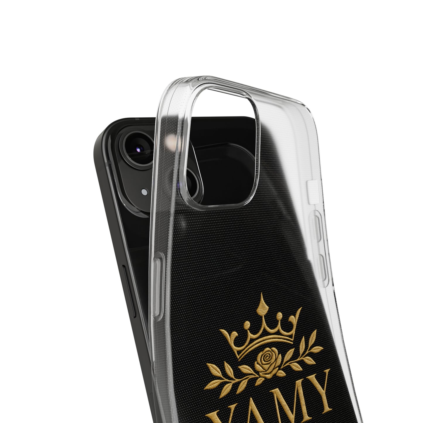 Luxury Clear Silicone Phone Case with Crown Design