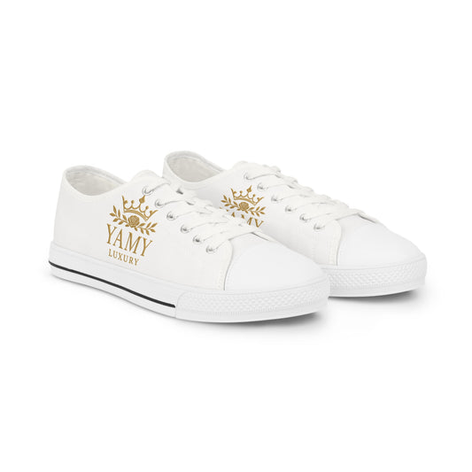 Men's Low Top Sneakers with Gold Snowflake Design - Stylish & Casual Footwear for Winter